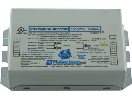 Robertson PSP2GPH40HOIVDW Electronic Program Start Ballast 100-277V For Sale