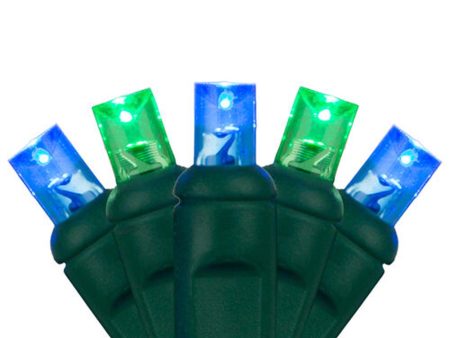 Wintergreen 70 5mm Blue Green LED Christmas Lights 4-in Spacing 120v Sale