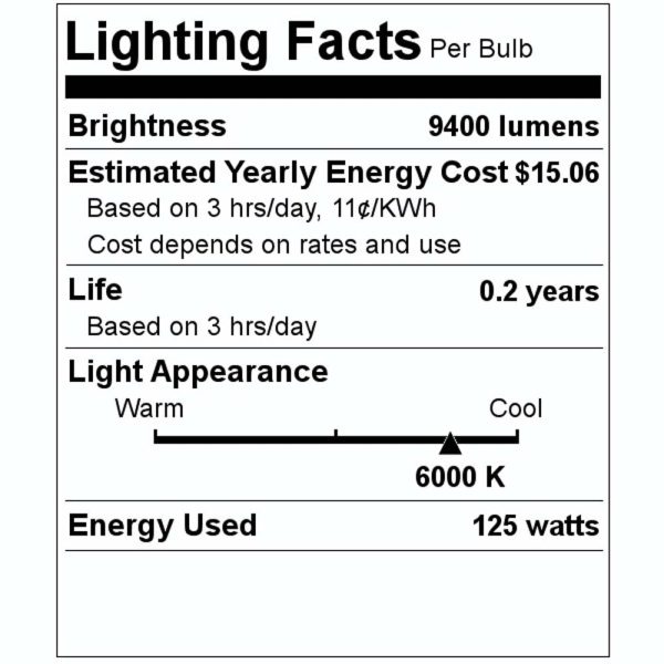 PHILIPS 261354 MSR 125 HR Lamp - 125W Dimmable Hot Restrike HID Bulb Fashion