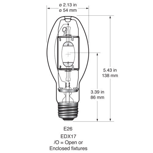 6PK - USHIO 100w E26 EDX17 4000K M90 O MP100 U MED 40 PS Metal Halide Bulb For Cheap