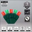 Wintergreen 70 5mm Red Green LED Christmas Lights 4-in Spacing 120v Sale