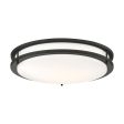 Nuvo Glamour LED 17-in Flush Mount Fixture Black Finish CCT Selectable Hot on Sale