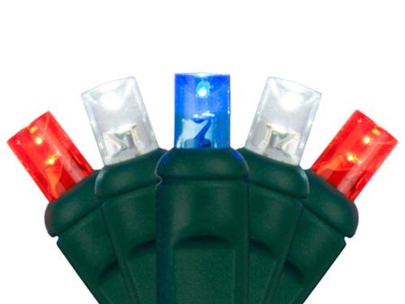 Wintergreen 70 5mm LED Patriotic Red White and Blue Lights 4-in Spacing 120v Online now