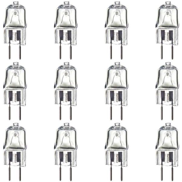 12PK - SUNLITE 20w 120v Single Ended T3.5 GY6.35 Bi-Pin Base 3200K Halogen Lamp Supply