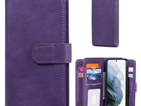 10-slot wallet case for Samsung Galaxy S21 Plus - Purple For Cheap