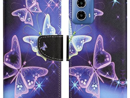 Wonderland Motorola Moto G24 flip case - Sparkling Butterflies Online Sale