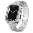 Apple Watch Series 6 5 4 SE (2023) SE (2022) SE 44mm Rhinestone Decor Metal Strap with Watch Case - Silver Sale