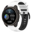 22mm Strap Garmin Fenix 8 47mm   Fenix E 47mm   Quatix 7 Pro Universal Silicone Watch Band - White+Black Sale