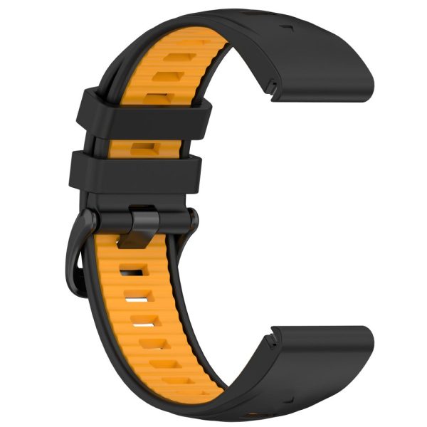 20mm Strap Garmin Fenix 8 43mm   Descent MK3   MK3i   epix Pro (Gen 2) 42mm Universal Silicone Watch Band - Black+Orange Supply