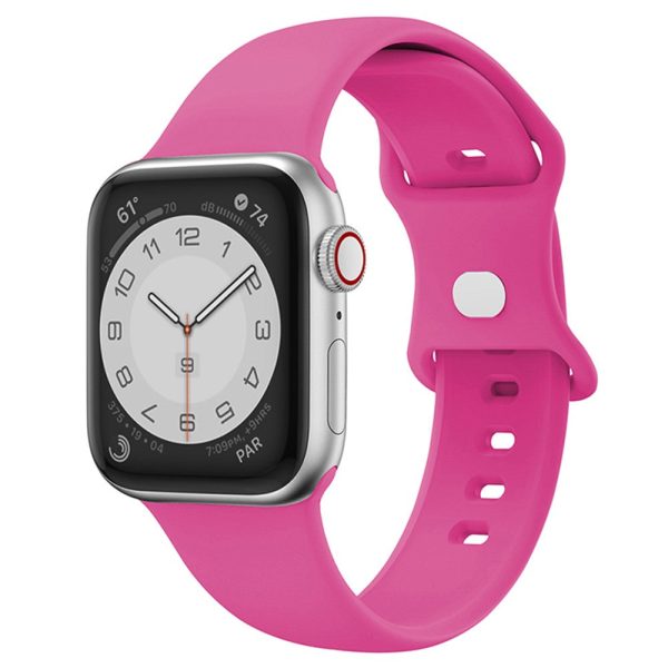 Apple Watch Series 41mm - 40mm - 38mm Watch Strap 8-Shaped Buckle Silicone Band - Rose Fashion