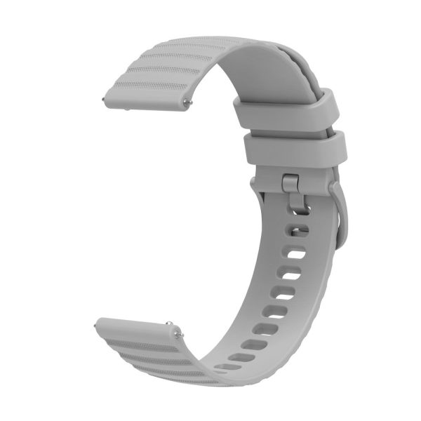 18mm wave grain style silicone watch strap for Garmin watch - Grey For Discount