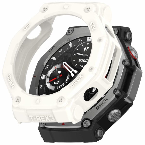 Huami Amazfit T-Rex 3 Flexible Watch Case Anti-Scratch Hollow Watch Frame Cover - Ivory White For Cheap