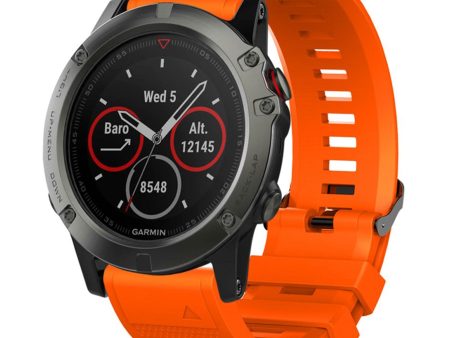 26mm Garmin Fenix 5X   5X Plus   Fenix 3   3 HR silicone watch band - Orange Online Hot Sale