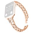 Apple Watch Series 41mm - 40mm - 38mm Watch Band G-Shape Rhinestone Decor - Rose Gold on Sale