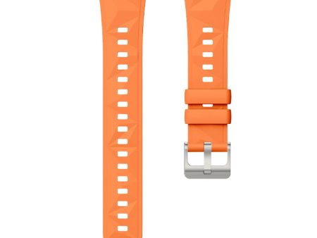 18mm Strap Huawei Watch GT 5 41mm   GT 4 41mm   Garmin Venu 3S Rhombus Pattern Universal Silicone Watch Band - Orange For Discount