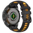 20mm Strap Garmin Fenix 8 43mm   Descent MK3   MK3i   epix Pro (Gen 2) 42mm Universal Silicone Watch Band - Black+Orange Supply