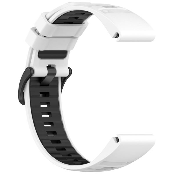 22mm Strap Garmin Fenix 8 47mm   Fenix E 47mm   Quatix 7 Pro Universal Silicone Watch Band - White+Black Sale