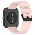 Amazfit Bip 3   Bip S silicone watch strap with black buckle - Light Pink Online Sale