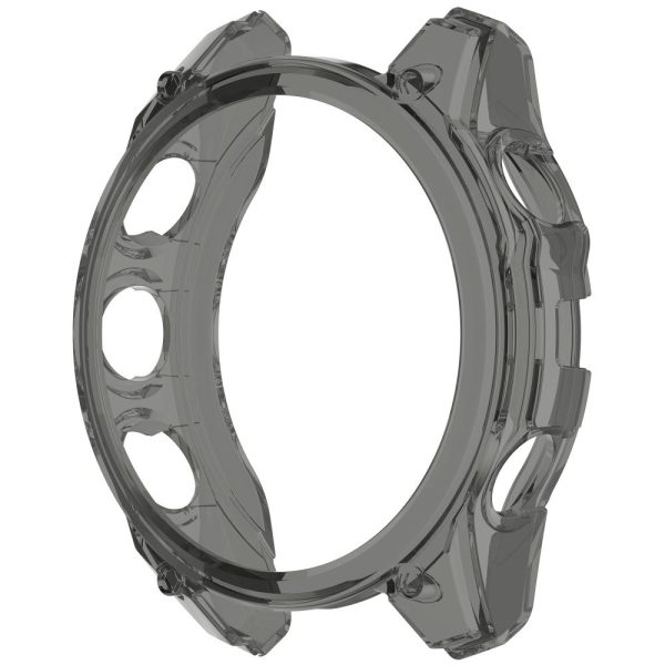 Garmin Fenix 8 47mm Flexible Case Drop-Proof Half Guard Watch Case Cover - Transparent Black Supply