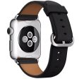 Apple Watch 49mm   45mm   44mm   42mm Genuine Cow Leather Watch Strap - Black Sale