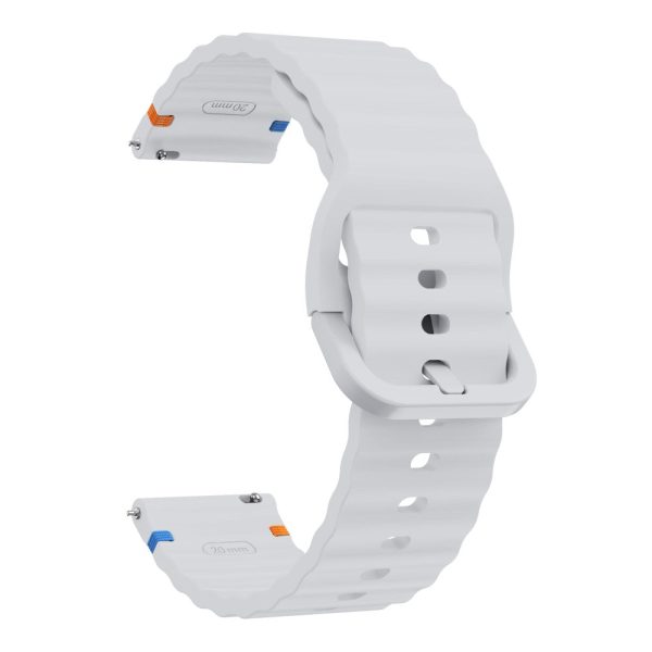 20mm Silicone Band Garminactive 5   Garmin vivoactive 5   Venu Sq Wave Design Watch Strap - Light Grey Supply