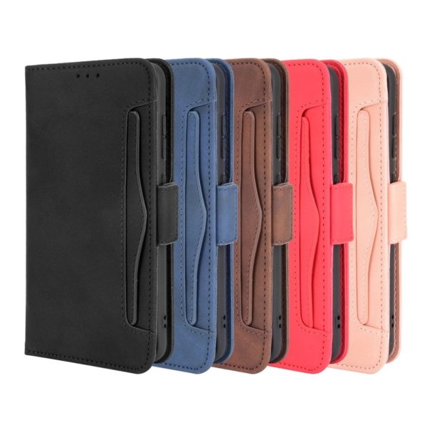 Modern-styled leather wallet case for Samsung Galaxy S21 FE - Black Hot on Sale