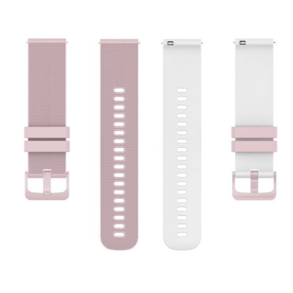 20mm silicone watch strap for Garmin watch - Pink   White Hot on Sale