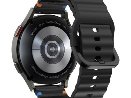 20mm Silicone Band Garminactive 5   Garmin vivoactive 5   Venu Sq Wave Design Watch Strap - Black Online now