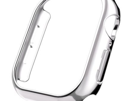 Apple Watch Series 10 46mm Case Electroplated Hollow Hard Bump Resistant Watch Protective Cover - Silver Discount