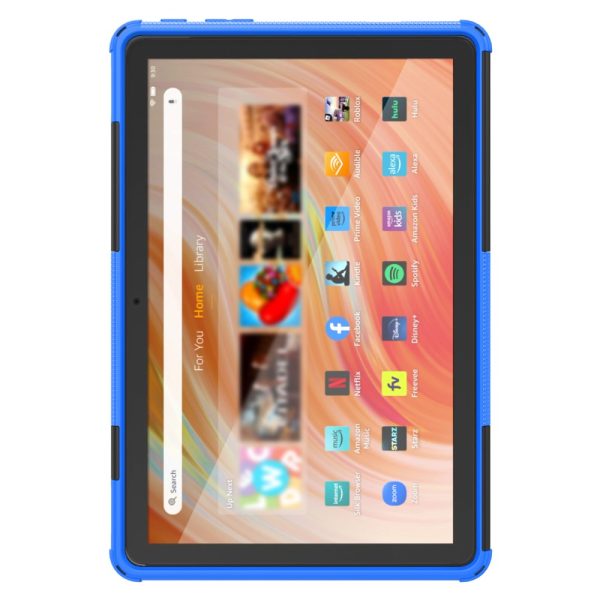 Amazon Fire HD 10 (2023) Tablet Case Tyre Pattern Bump Resistant and Flexible Kickstand Cover - Blue For Cheap