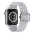 Apple Watch (41mm) stitching nylon watch strap with rhinestone buckle - Silver   White Hot on Sale