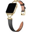 Apple Watch Series 41mm - 40mm - 38mm Electroplated Buckle Watch Strap - Black+Gold Online Sale