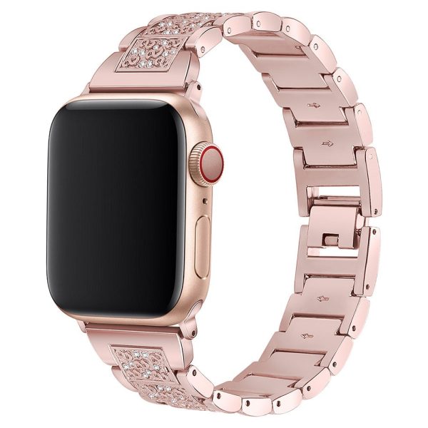 Apple Watch Series 41mm - 40mm - 38mm S Pattern Metal Strap - Rose Pink Sale