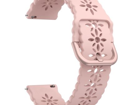 20mm Universal plum blossom silicone watch strap - Pink Sale