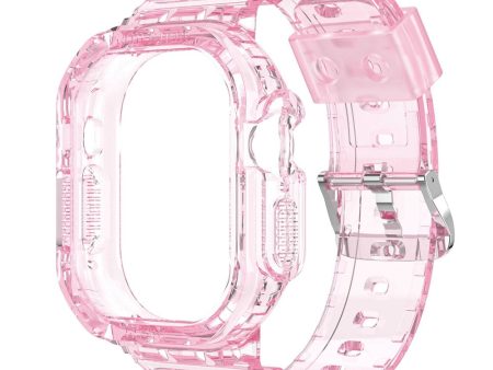 Apple Watch Ultra transparent watch strap with cover - Transparent Pink Online now