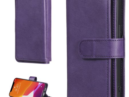 10-slot wallet case for iPhone 13 - Purple Fashion