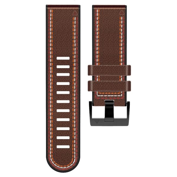 26mm leather with silicone watch strap for Garmin watch - Coffee Online Hot Sale