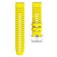 26mm silicone strap for Garmin watch with silver buckle - Yellow Online Hot Sale