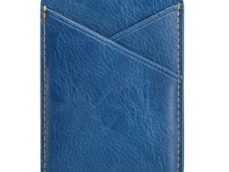 MUXMA Universal leather card holder - Blue Cheap