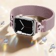 Apple Watch Series 9 41mm rhinestone S-shape milanese stainless steel strap - Rose Pink For Cheap