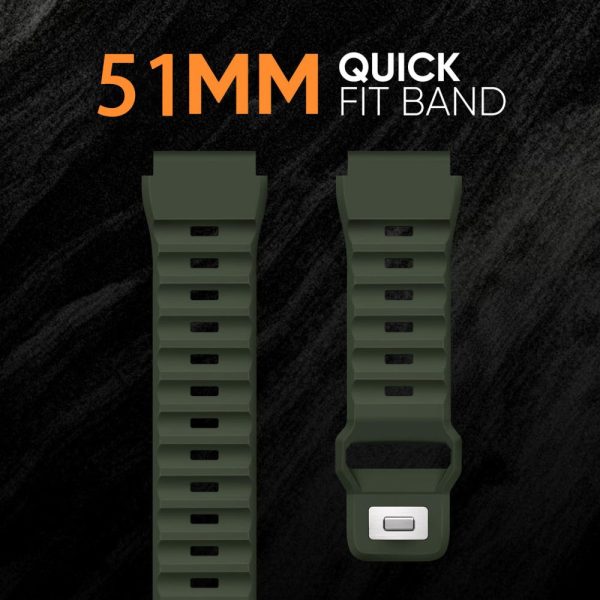 26mm Silicone Band Garmin Fenix 8 51mm   Enduro 3   Enduro 2 Quick Release Watch Strap - Army Green Fashion