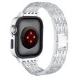 Apple Watch Series 6 5 4 SE (2023) SE (2022) SE 44mm Rhinestone Decor Metal Strap with Watch Case - Silver Sale