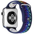 Apple Watch (45mm) dual color rainbow silicone watch strap - Navy Blue Hot on Sale