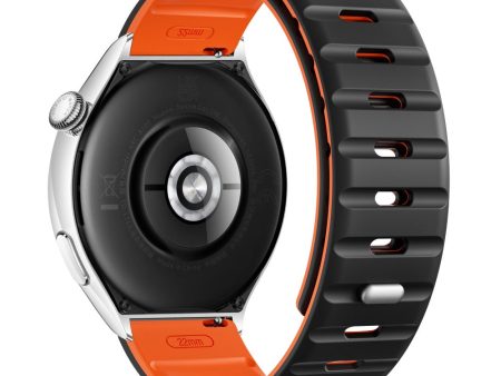 22mm Magnetic Strap Xiaomi Watch S4 Sport   Redmi Watch 5 Active Silicone Watch Band - Black+Orange Online Sale