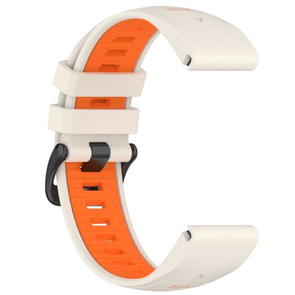 20mm Strap Garmin Fenix 8 43mm   Descent MK3   MK3i   epix Pro (Gen 2) 42mm Universal Silicone Watch Band - Starlight+Orange Supply