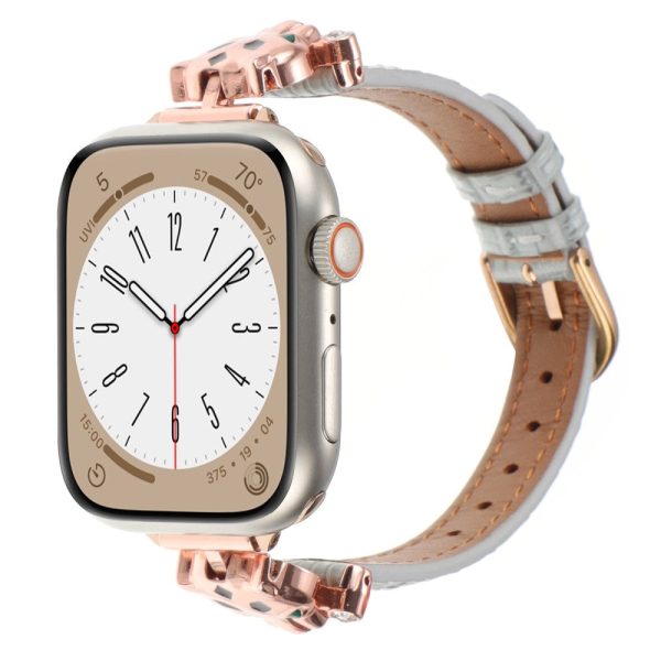 Apple Watch Series 41mm - 40mm - 38mm Watch Band Bamboo Textured - Rose Gold   Grey Online Sale