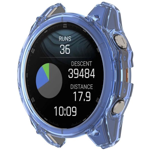 Garmin Fenix 8 51mm Watch Case Half Wrapped Flexible Flexible Protective Cover - Transparent Blue Sale