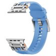 Apple Watch Series 49mm - 45mm - 44mm - 42mm Flexible Watch Band - Silver   Baby Blue Online