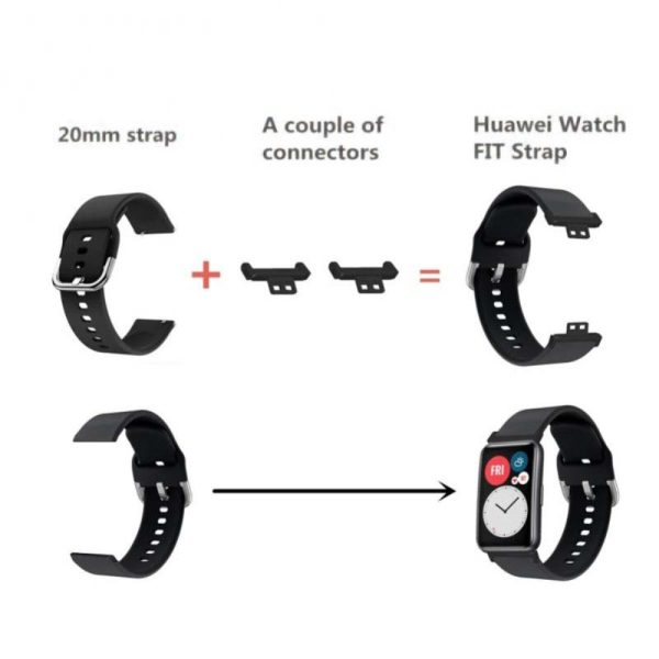 Huawei Watch Fit   Watch Fit Special Edition Watch Band Adapter 20mm Zinc Metal Watch Connector with Screwdriver and Plugs - Black Supply