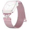 Apple Watch Series 9 41mm rhinestone S-shape milanese stainless steel strap - Rose Pink For Cheap